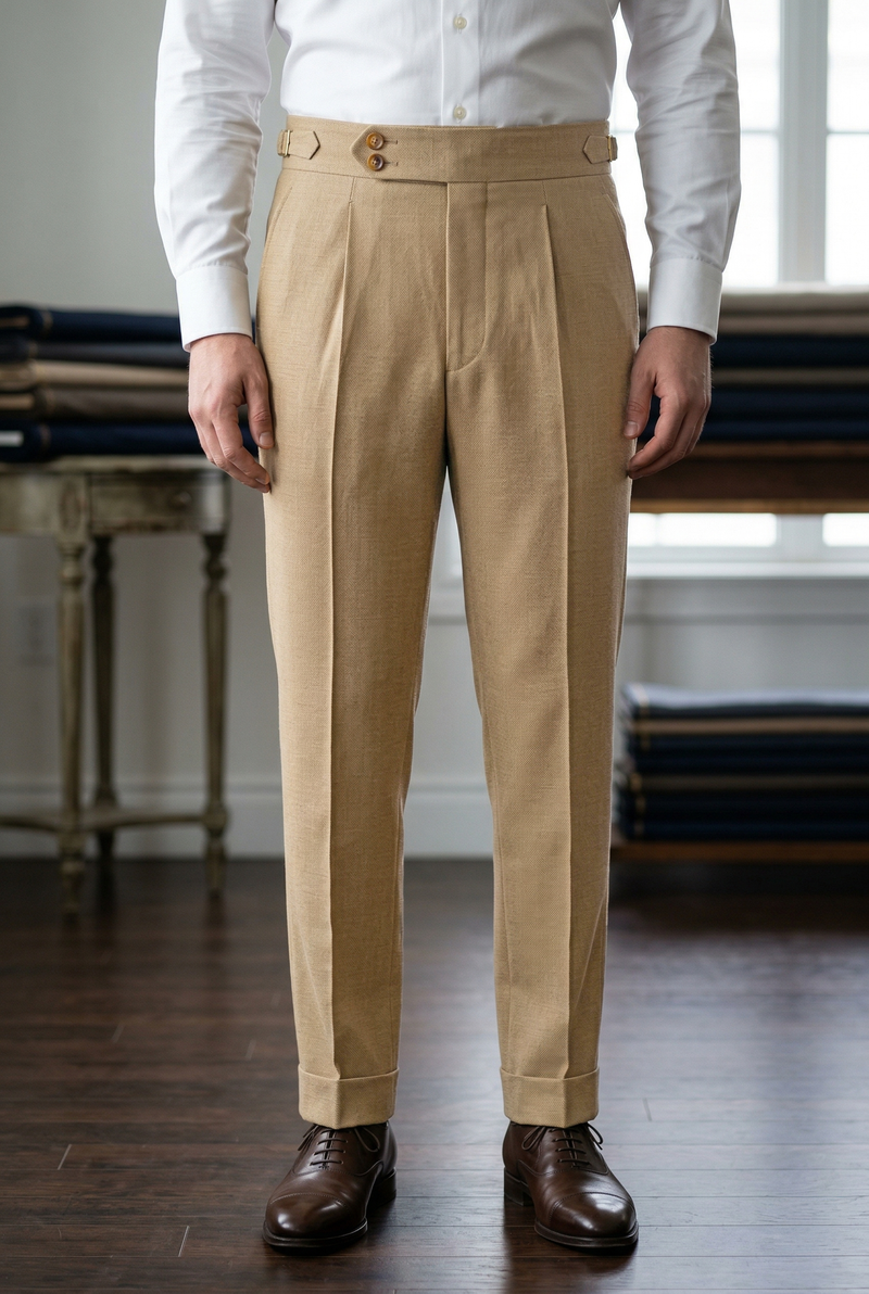 Holland & Sherry Crispaire tan Solid