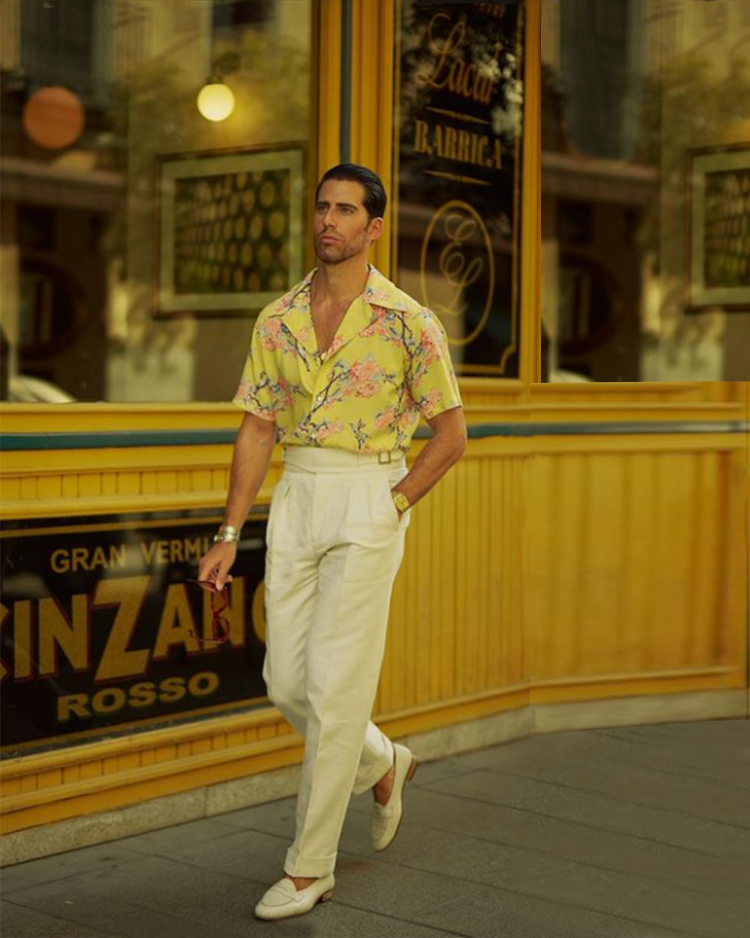 Yellow Printed Flower Shirt