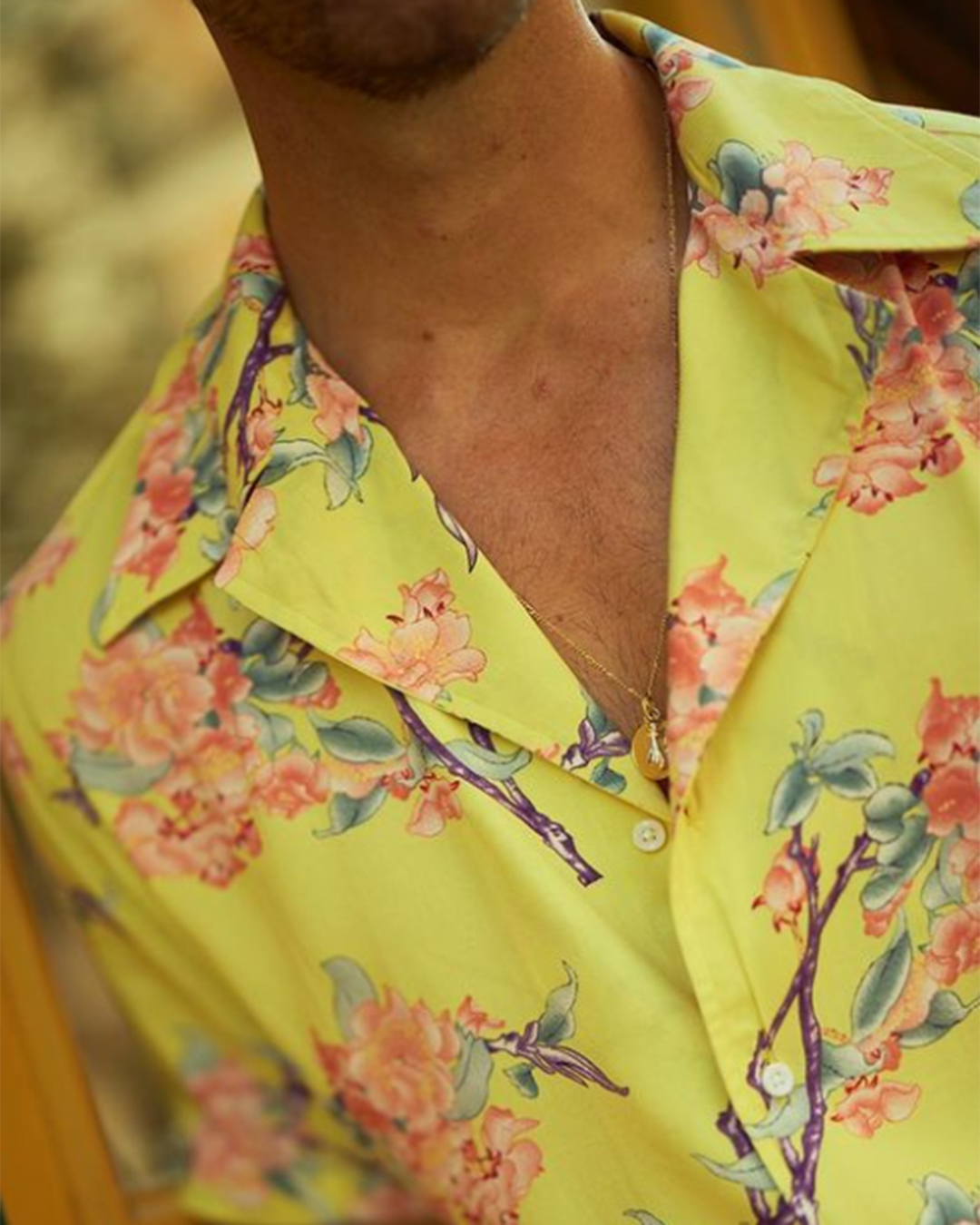Yellow Printed Flower Shirt