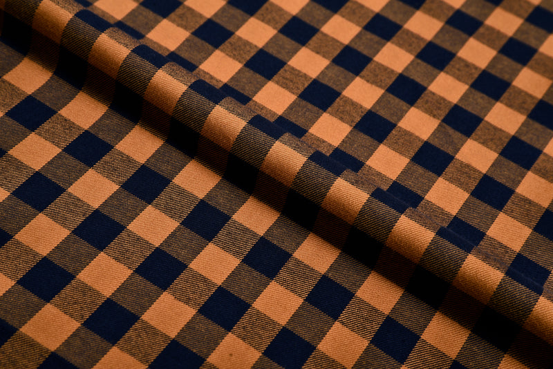 Navy tan Gingham Shirt