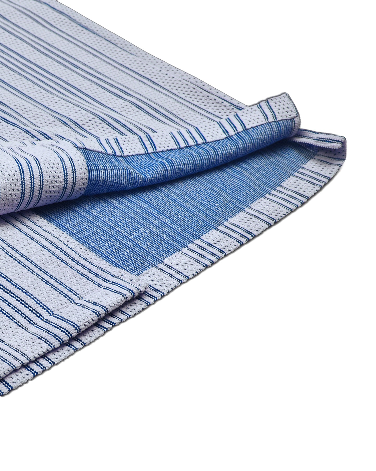 Summer Camp Collar Casual Shirt in White and Blue Stripes