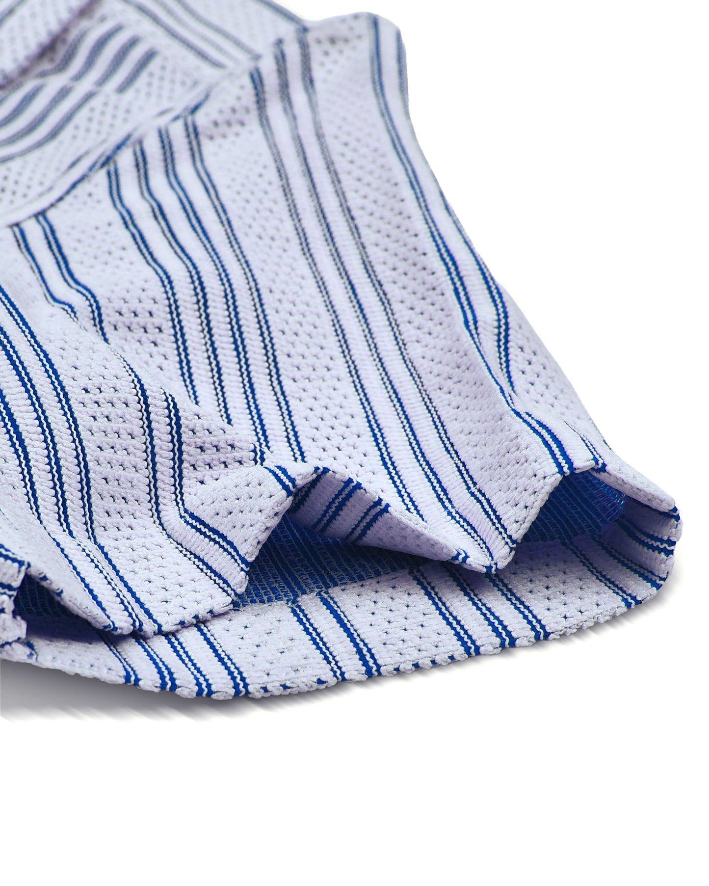 Summer Camp Collar Casual Shirt in White and Blue Stripes