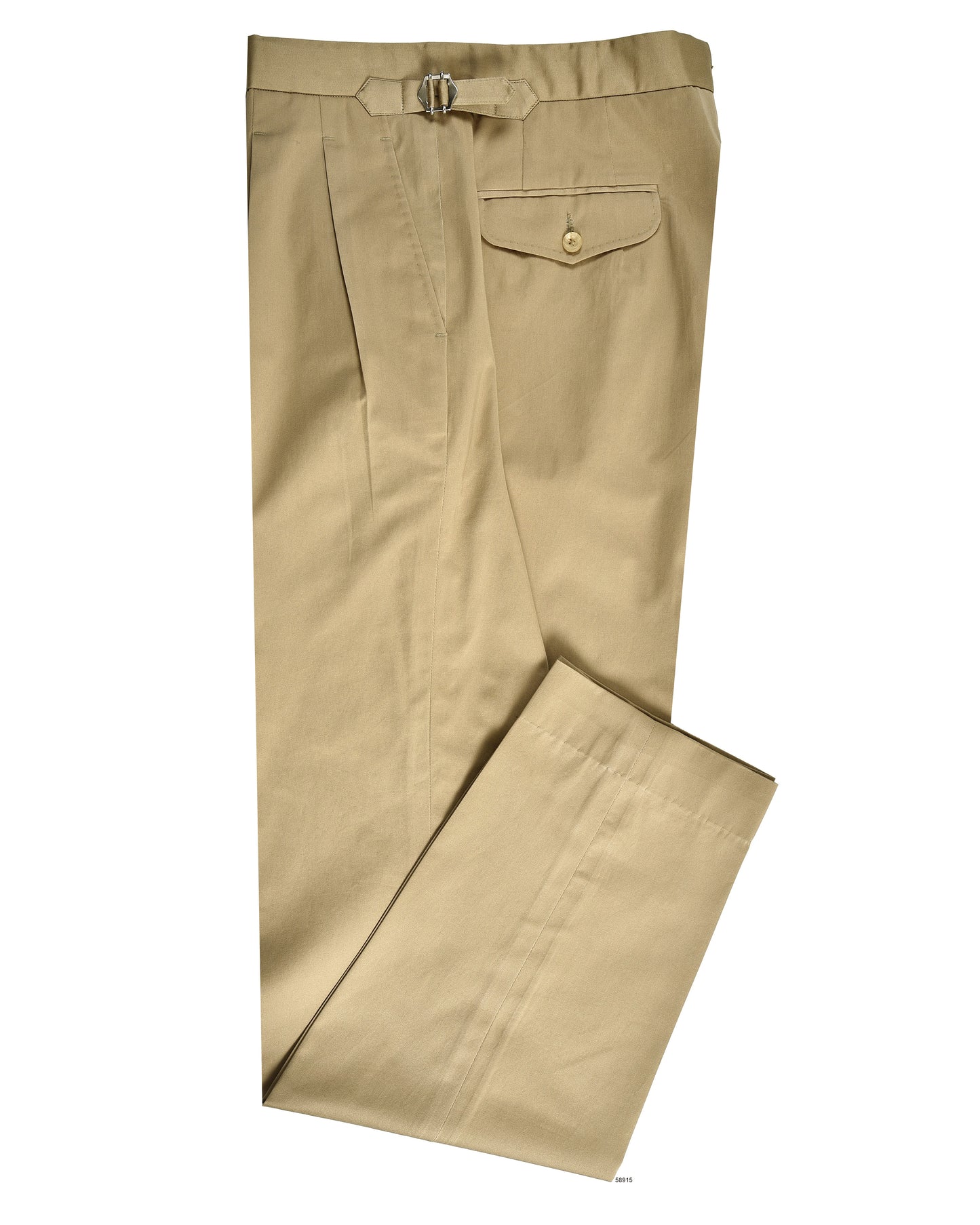 Pleated Military Khaki Dress Pant