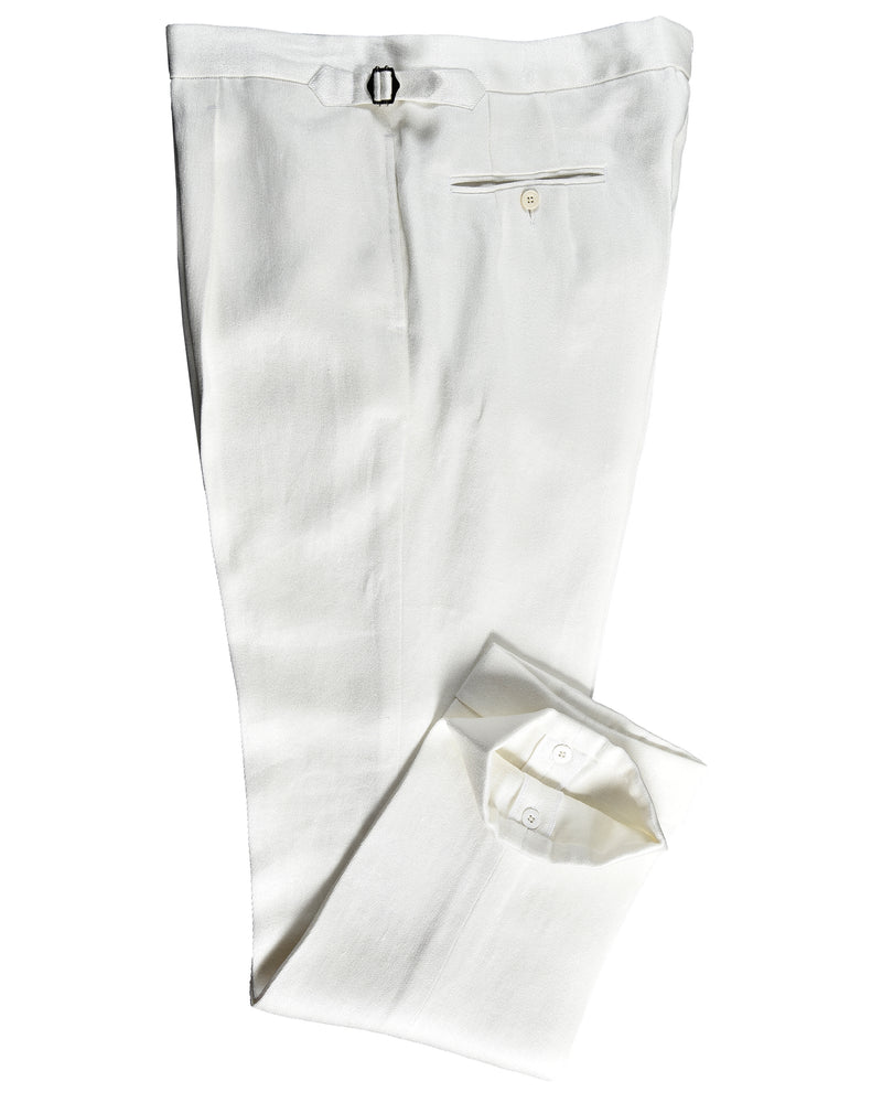 Cream Linen Sateen Pant