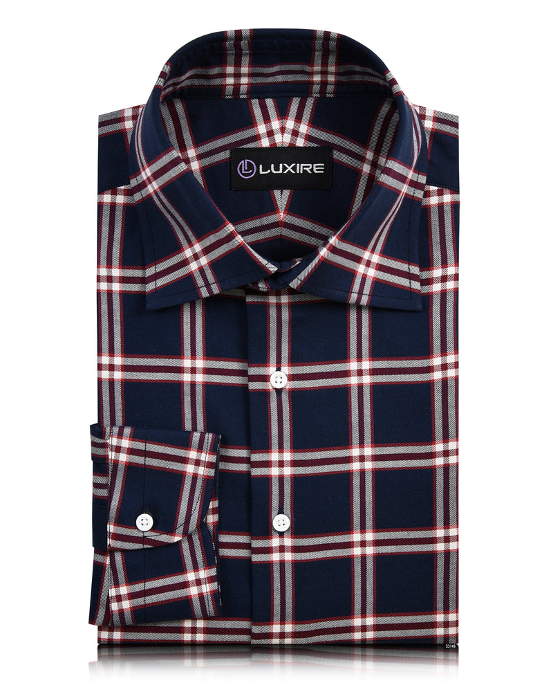Red Navy Big Tattersall Casual Shirt