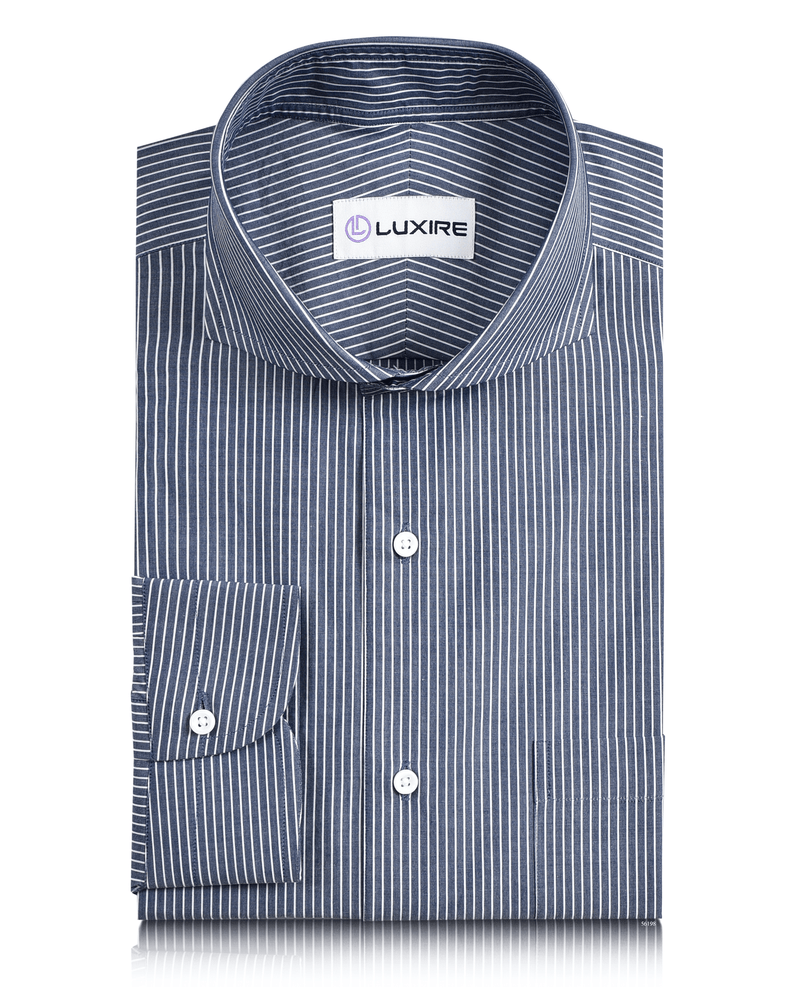 Grey Navy White Pencil Stripes