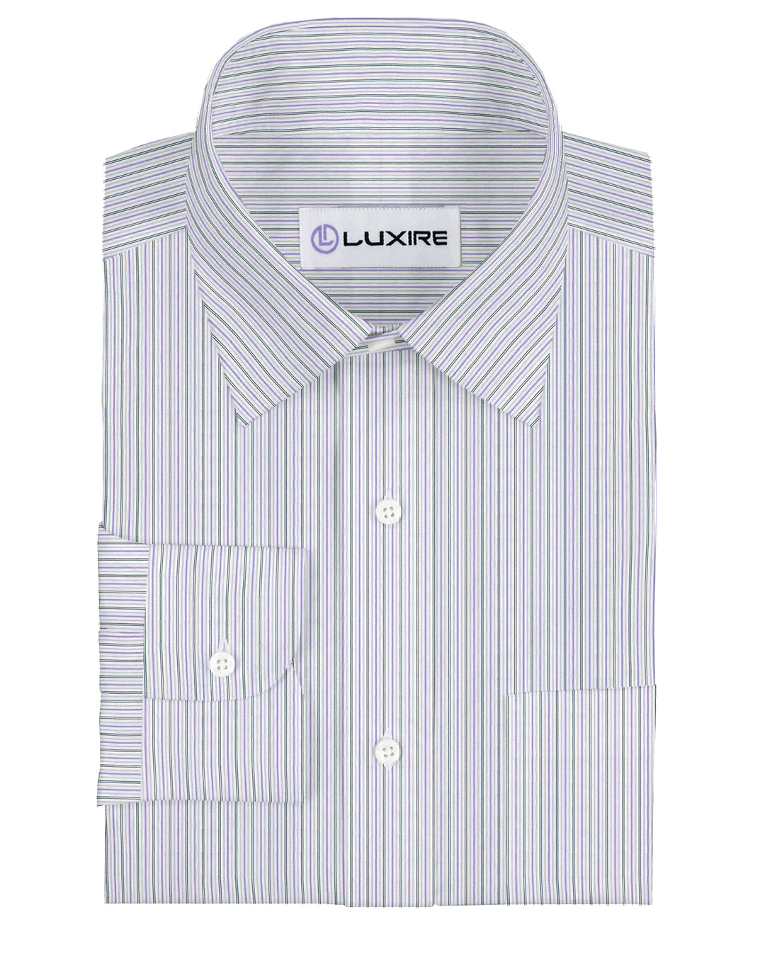 Alumo Light Grey And Purple Thin Navy Stripes