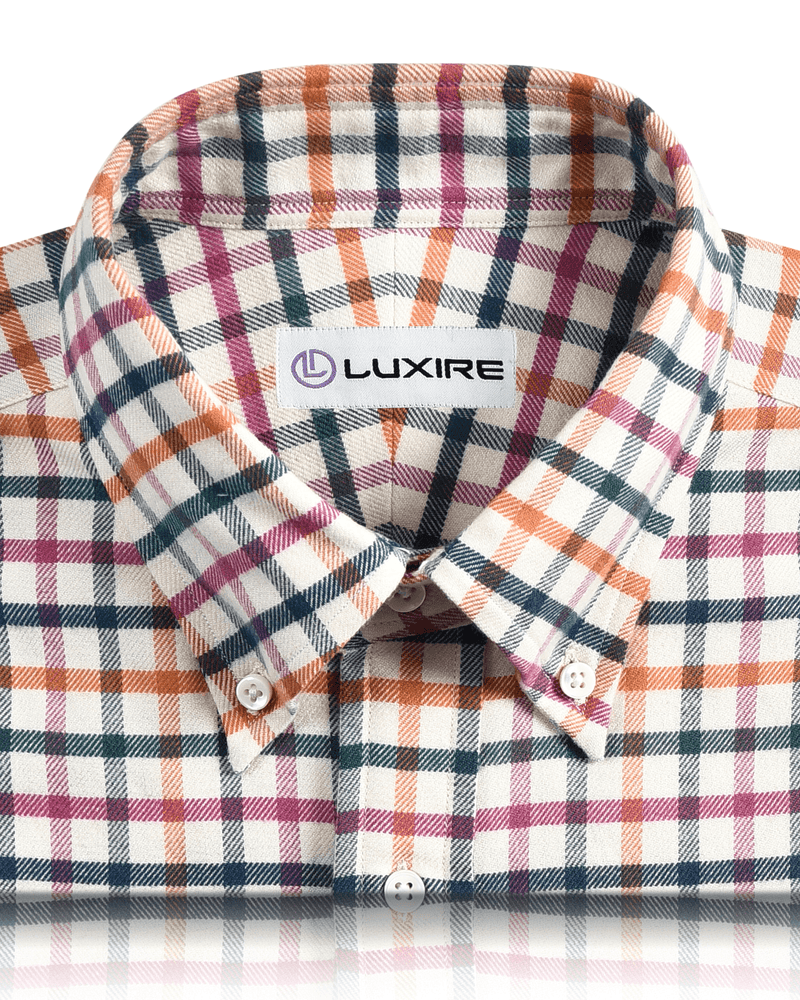 Pink Orange Green Blue Window Pane Checks Flannel Work Shirt