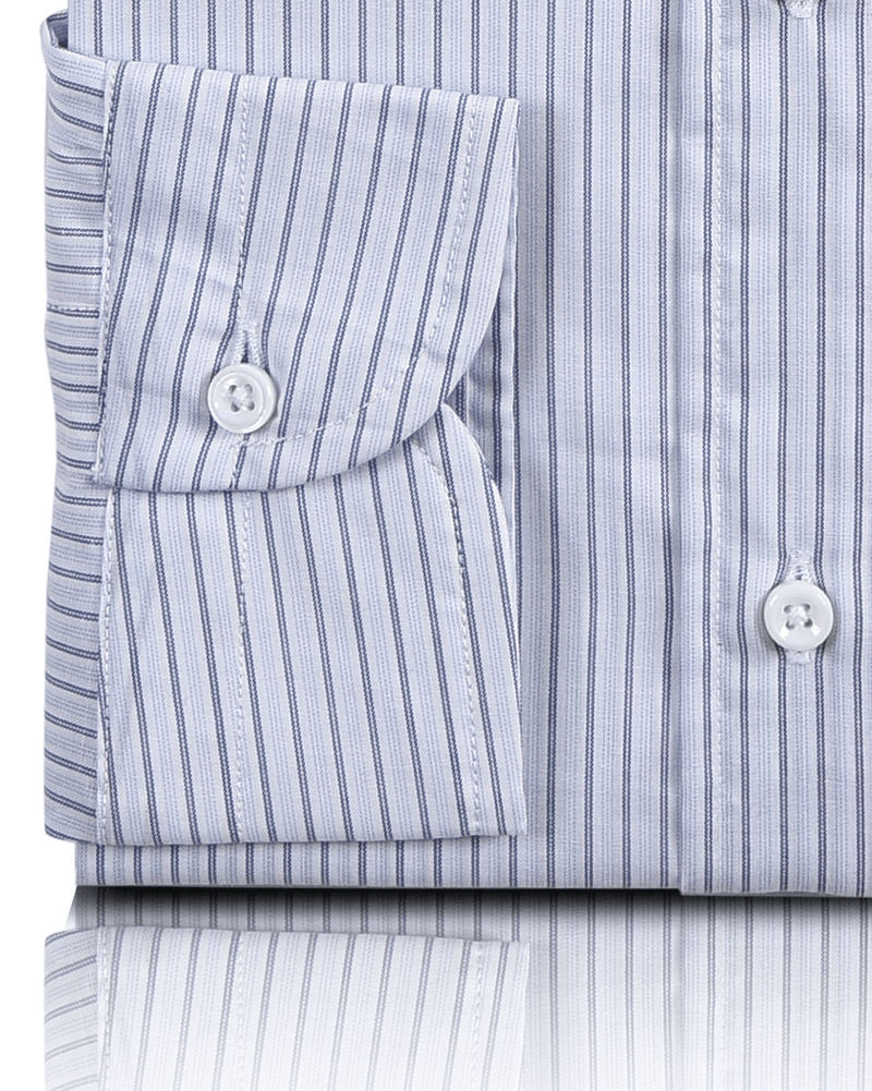 Navy White Grey Stripes Shirt