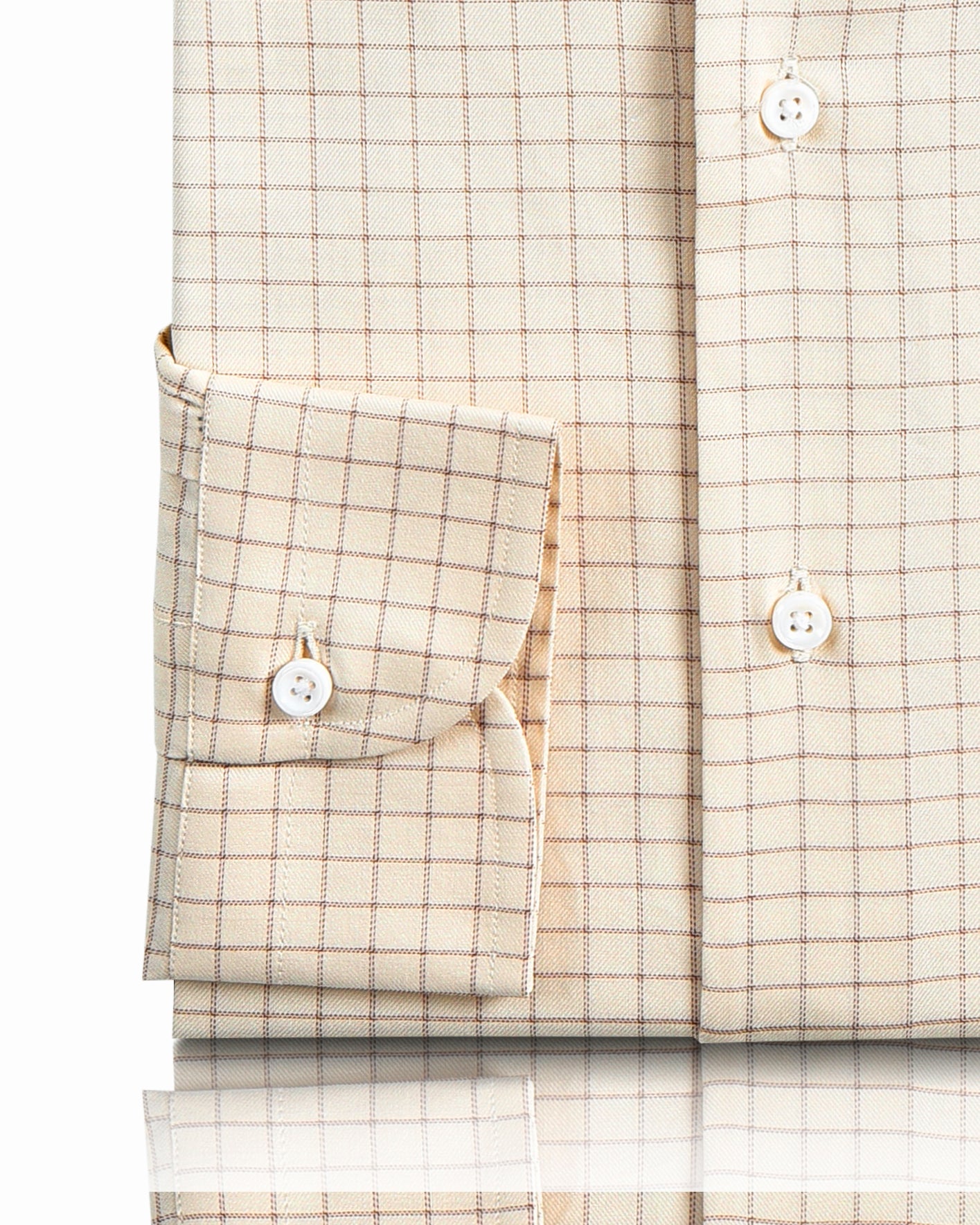 Traditional Cream Tan Graph Checks Shirt