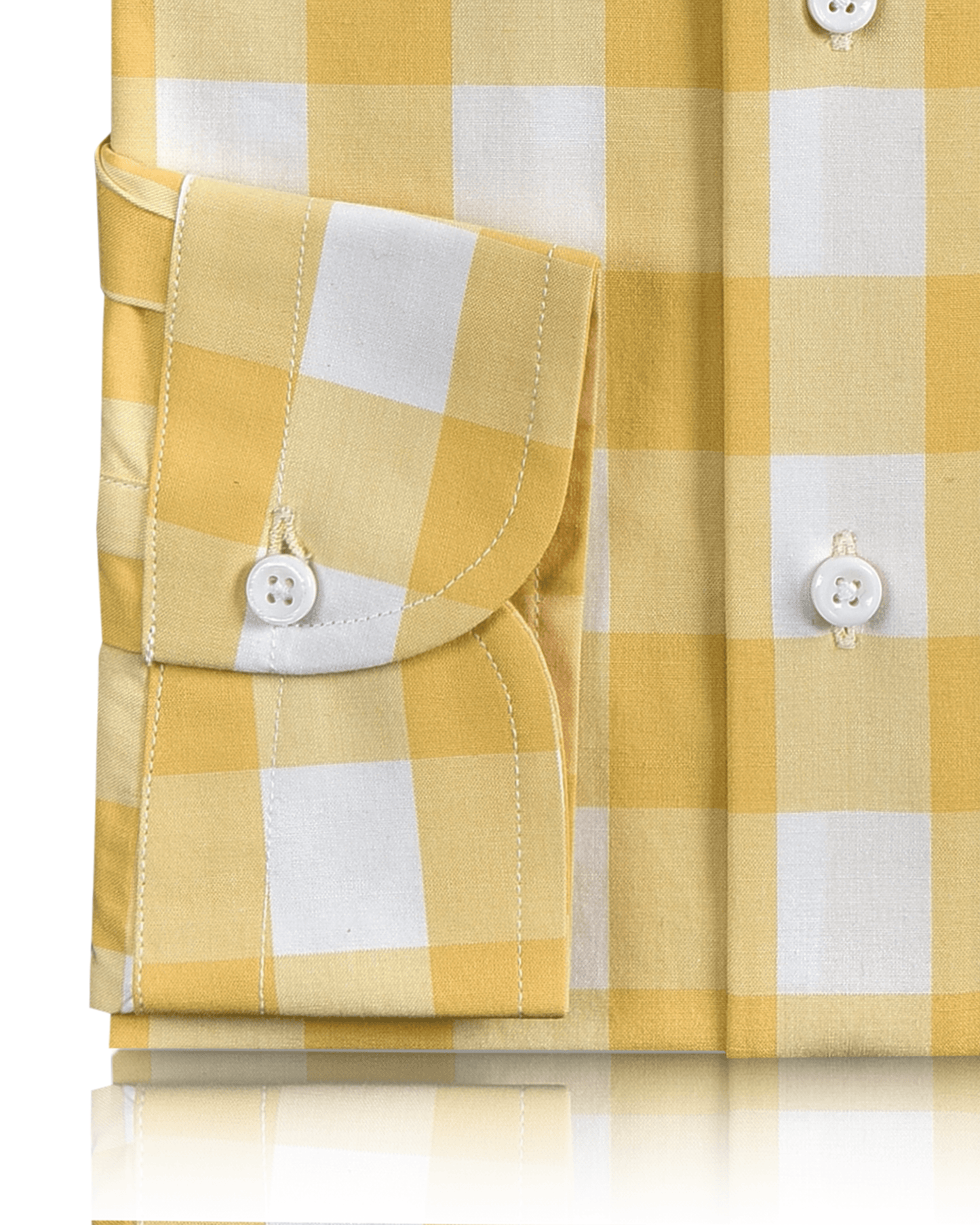 Golden Yellow Windowpane Checks On White