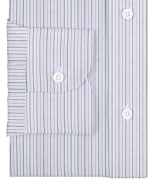 Alumo Light Grey And Purple Thin Navy Stripes