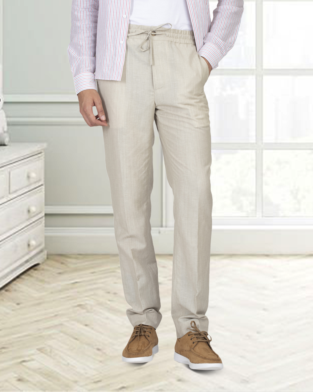 VBC: Ecru Wool-Linen Drawstring Pant – Luxire Custom Clothing