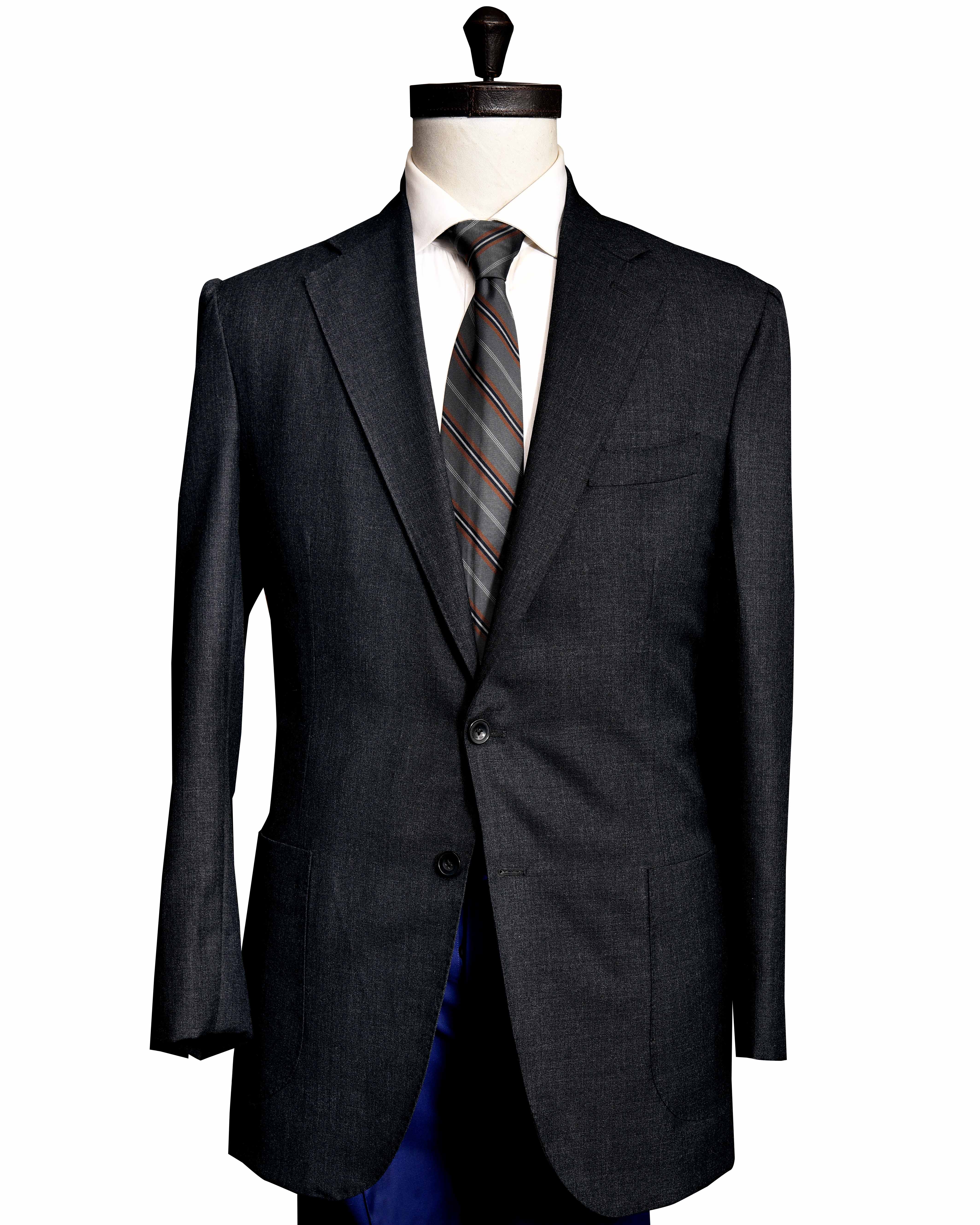 Dugdale Fine Worsted - Dark Grey Plain Jacket – Luxire Custom Clothing