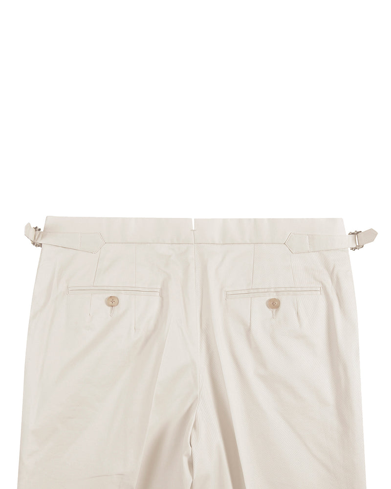 Ivory Cotton Twill Dress Pant