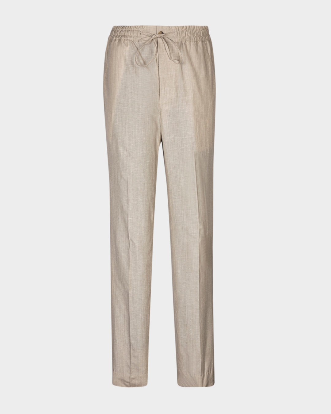 VBC: Ecru Wool-Linen Drawstring Pant