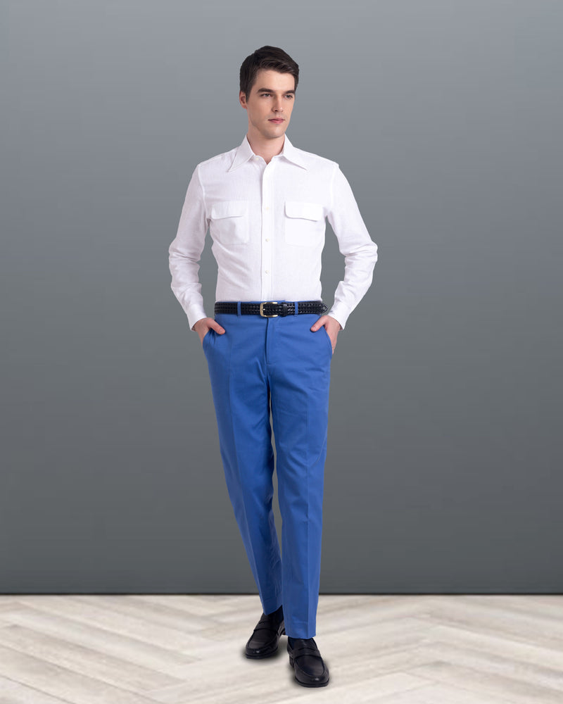 White Fresco Madapolam Chambray Western Shirt