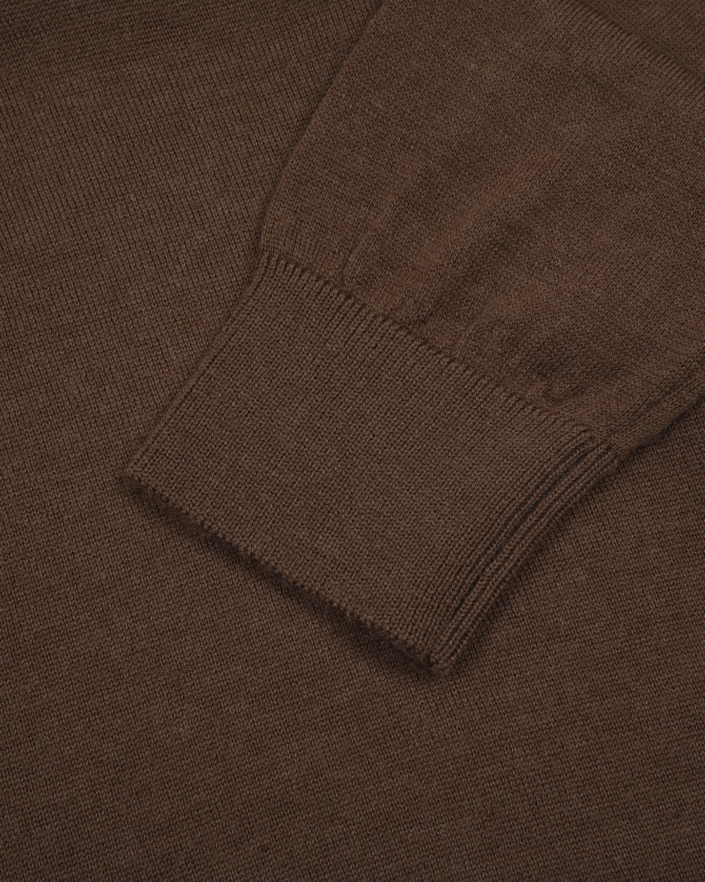 EZS Merino Wool Brown Long Sleeve Polo