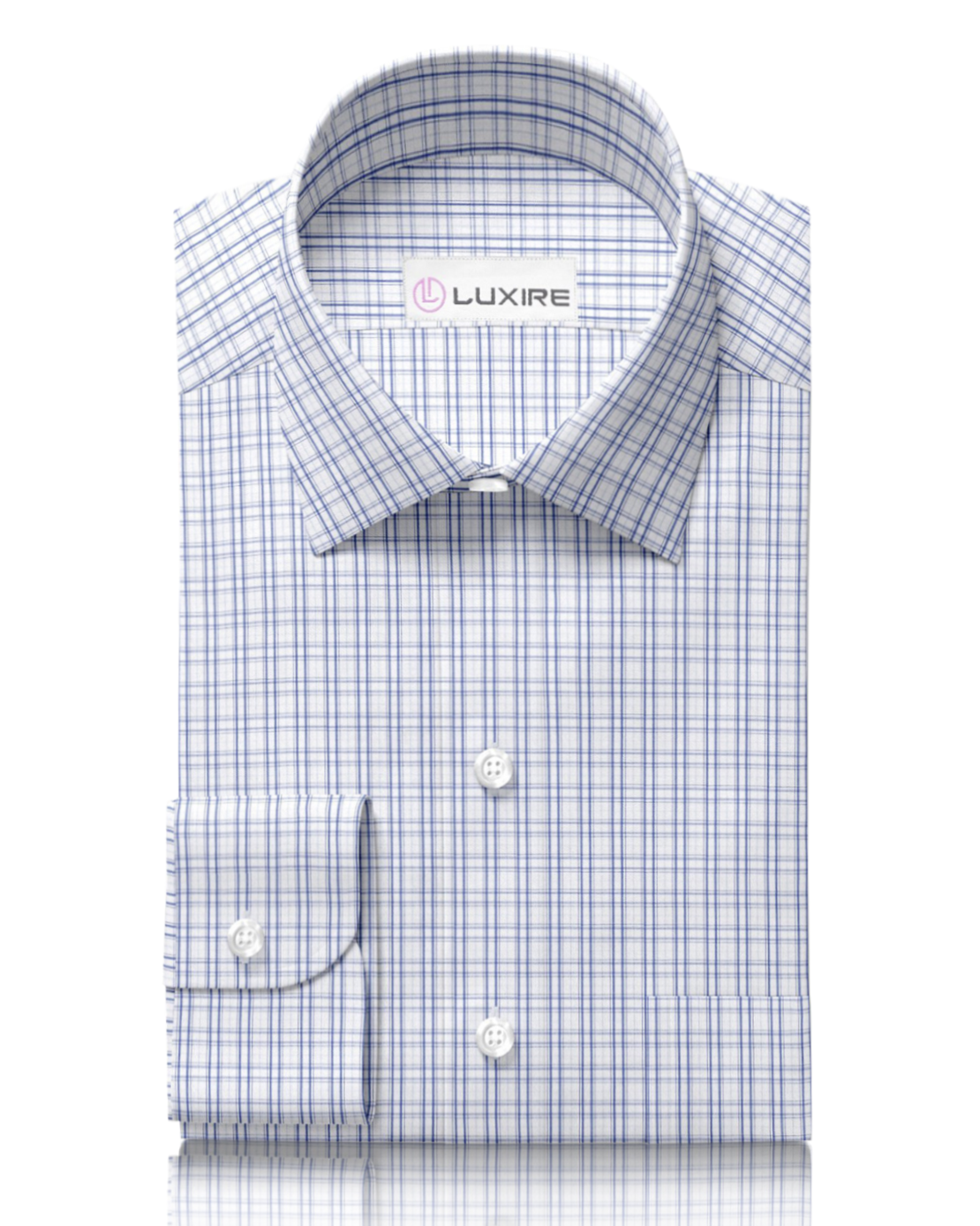 Custom Men's Blue Shadow Checked Shirt – Luxire Custom Clothing