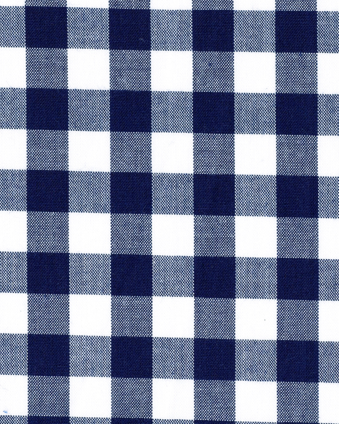 Close up view of custom check shirts for men by Luxire in navy gingham