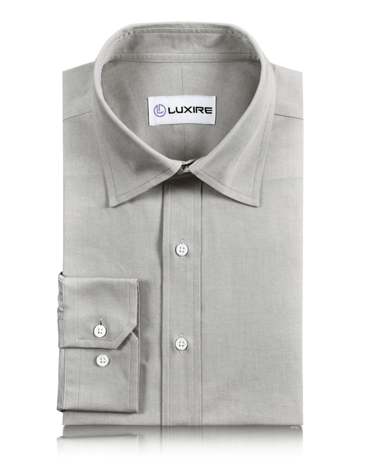 Front of the custom oxford shirt for men by Luxire in ecru