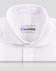 Collar of the custom oxford shirt for men by Luxire in white royal