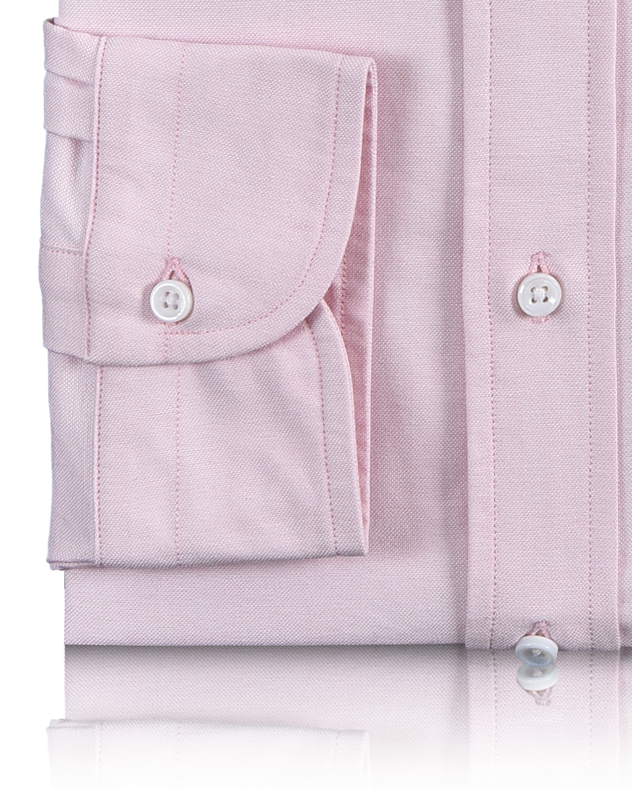 Cuff of the custom oxford shirt for men by Luxire in pale pink 2