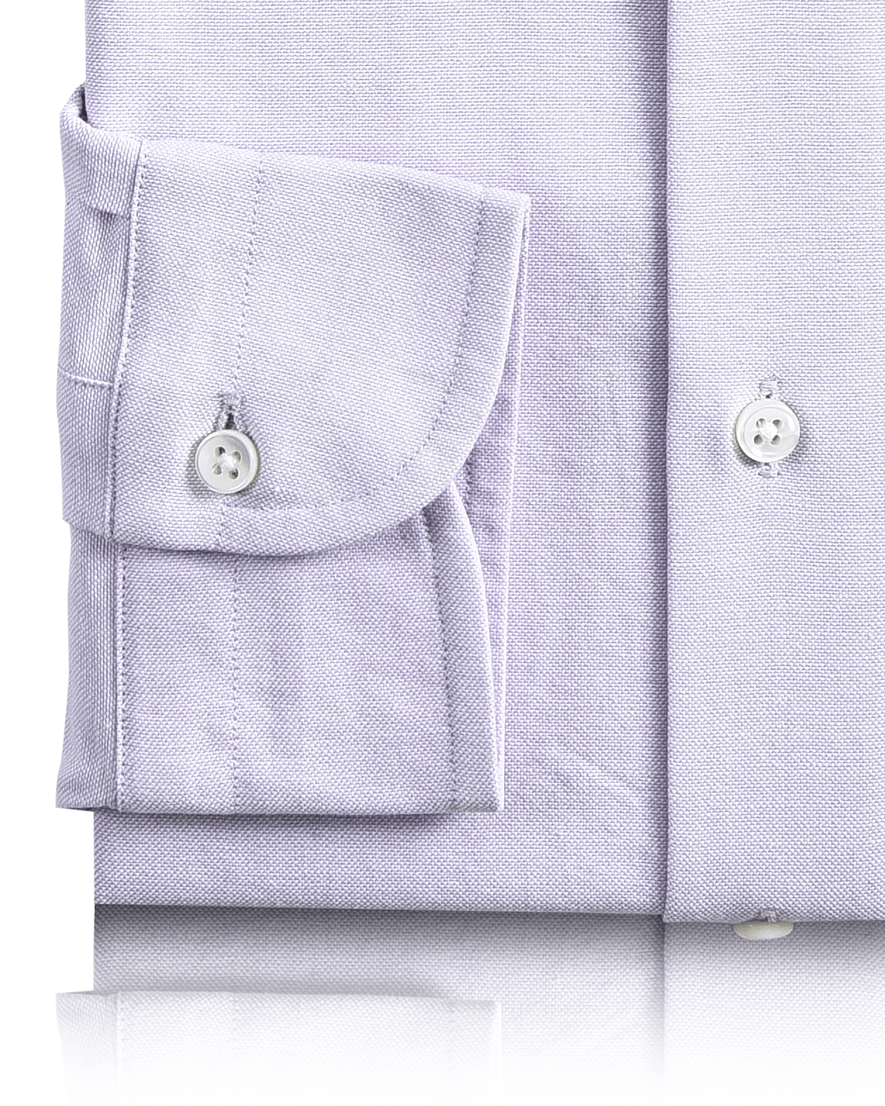 Cuff of the custom oxford shirt for men by Luxire in pale purple