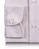 Cuff of the custom oxford shirt for men by Luxire in white with pink university stripes
