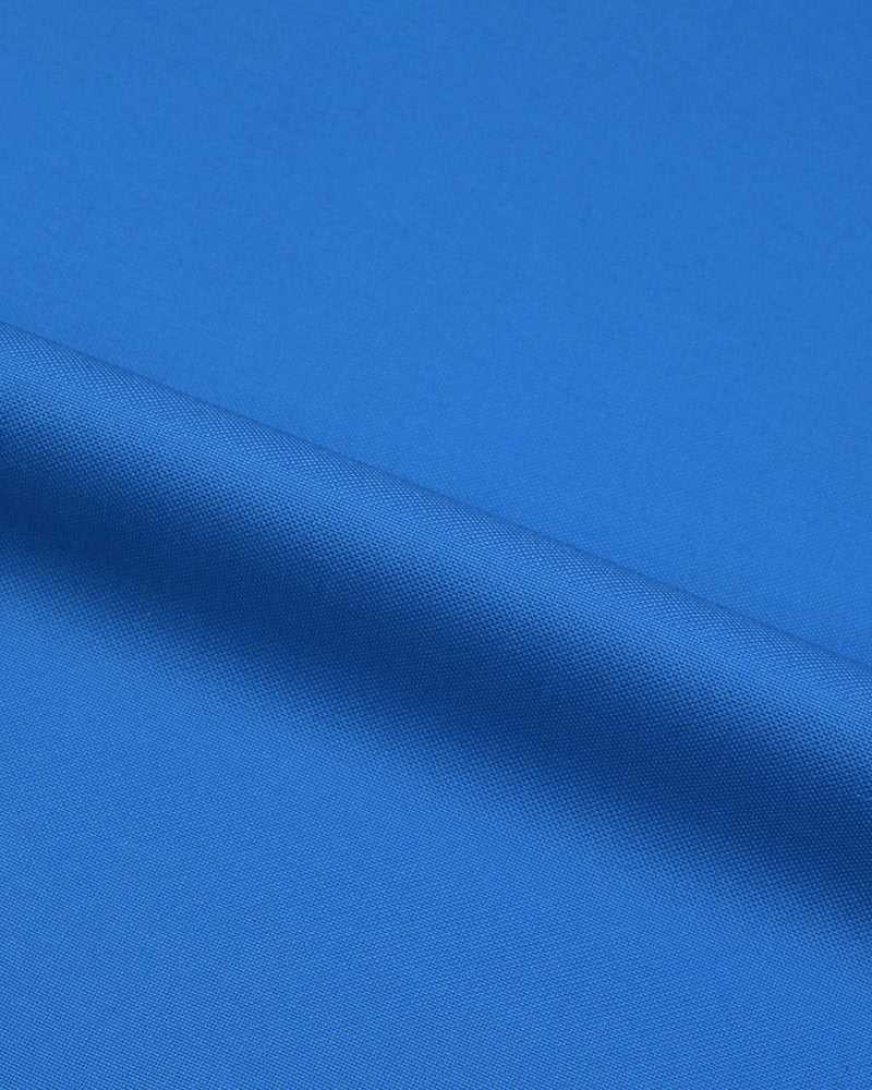 Close up of the custom oxford shirt for men by Luxire in royal blue