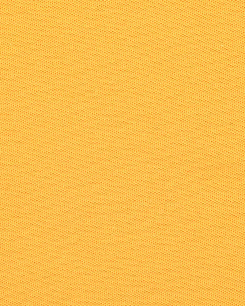 Close up of the custom oxford polo shirt for men by Luxire in golden yellow
