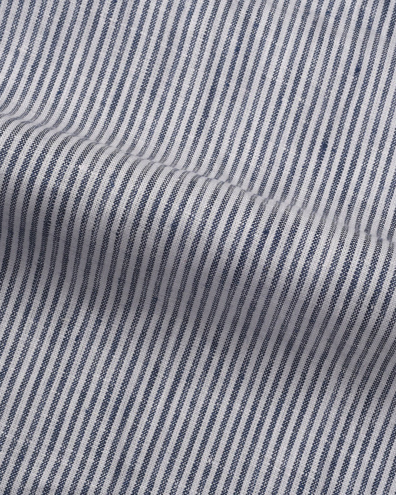 Blue White Stripes Linen