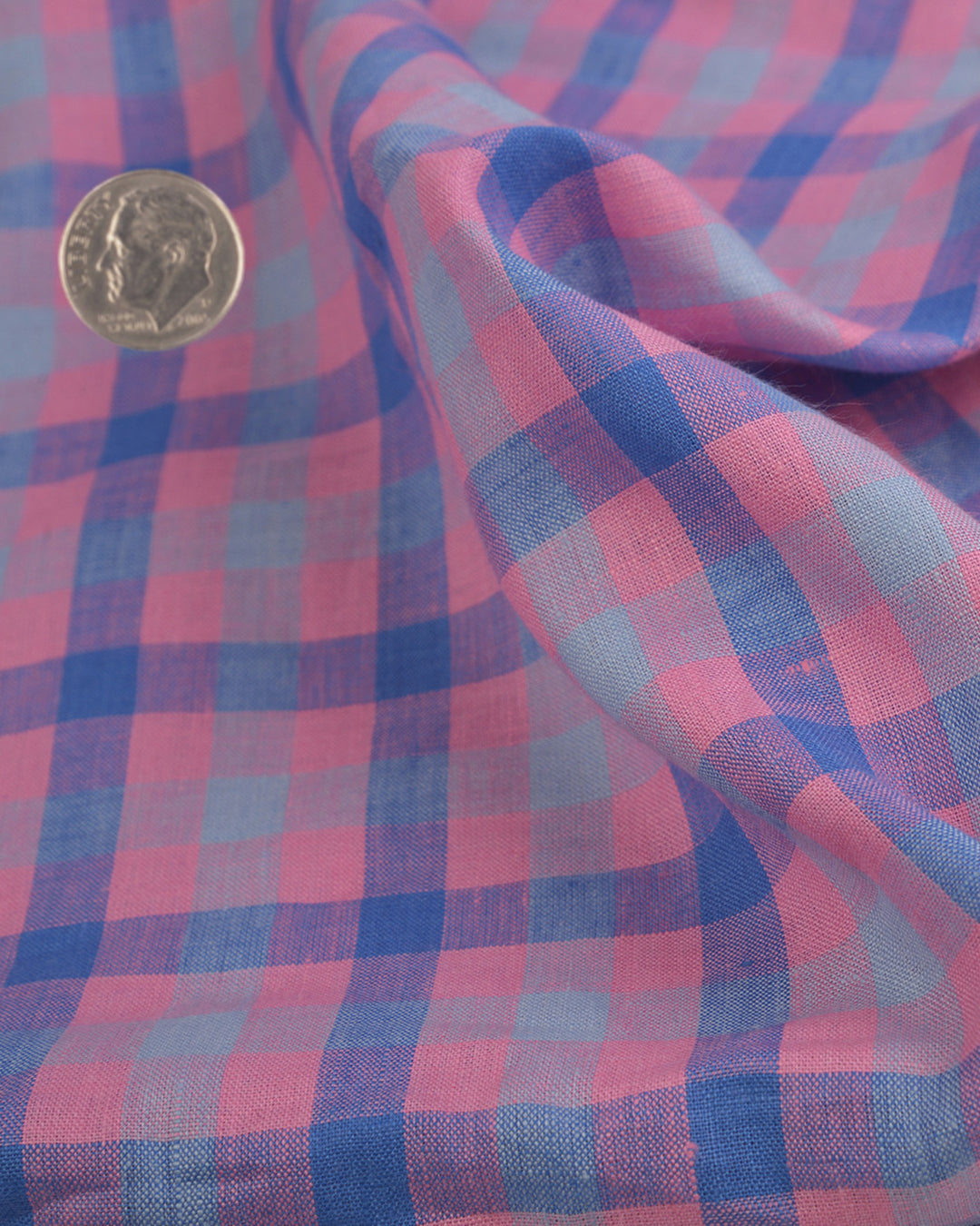 Close up of the custom linen shirt for men in red gingham by Luxire Clothing 2