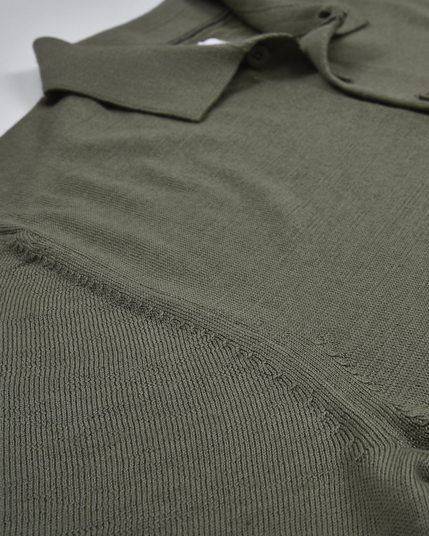 EZS Merino Wool Pale Olive Long Sleeve Polo