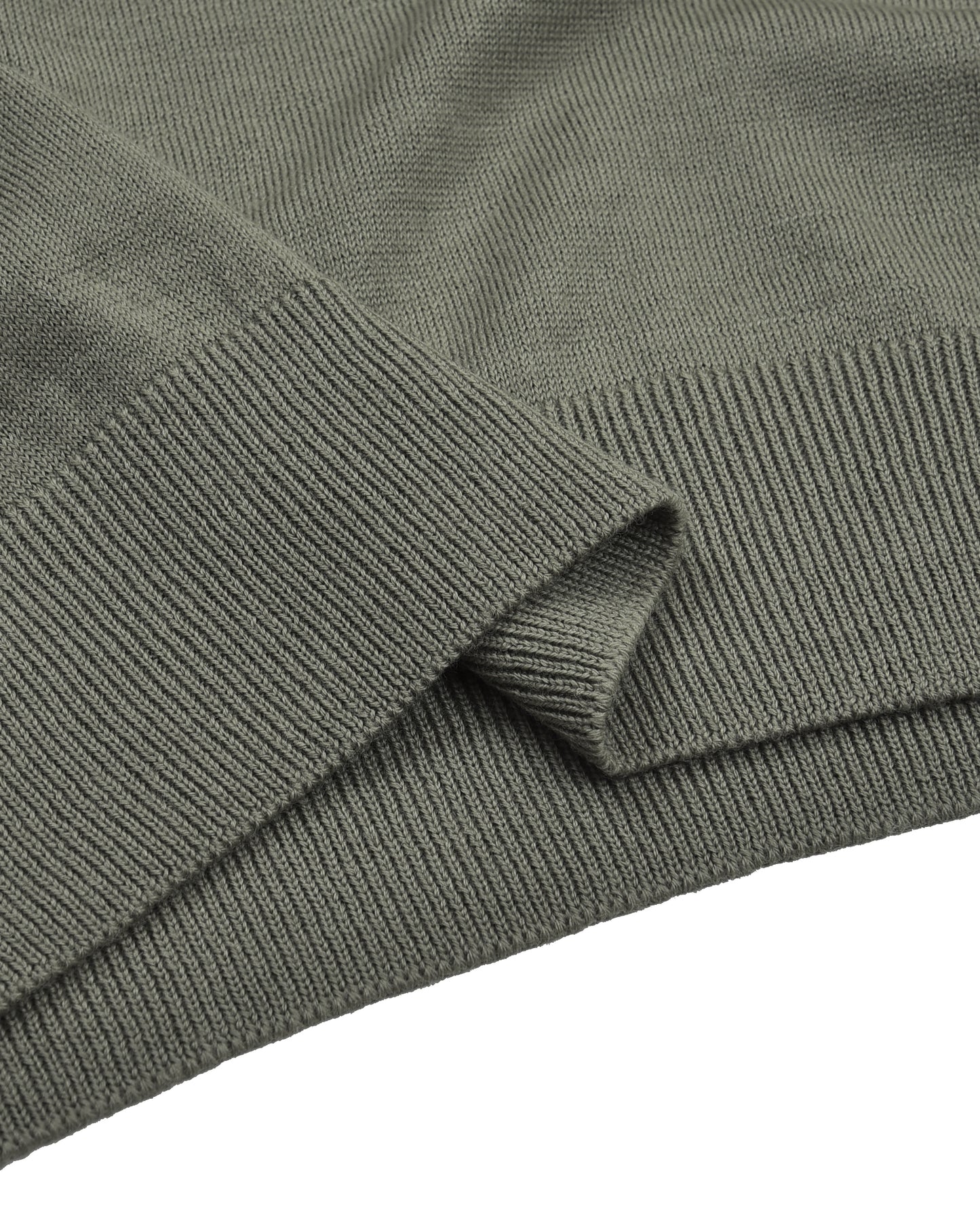EZS Merino Wool Pale Olive Long Sleeve Polo