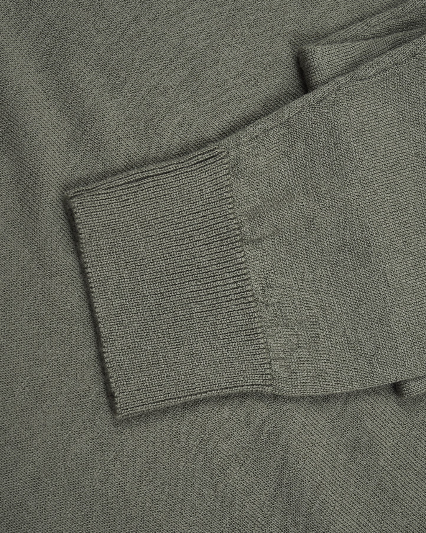 EZS Merino Wool Pale Olive Long Sleeve Polo