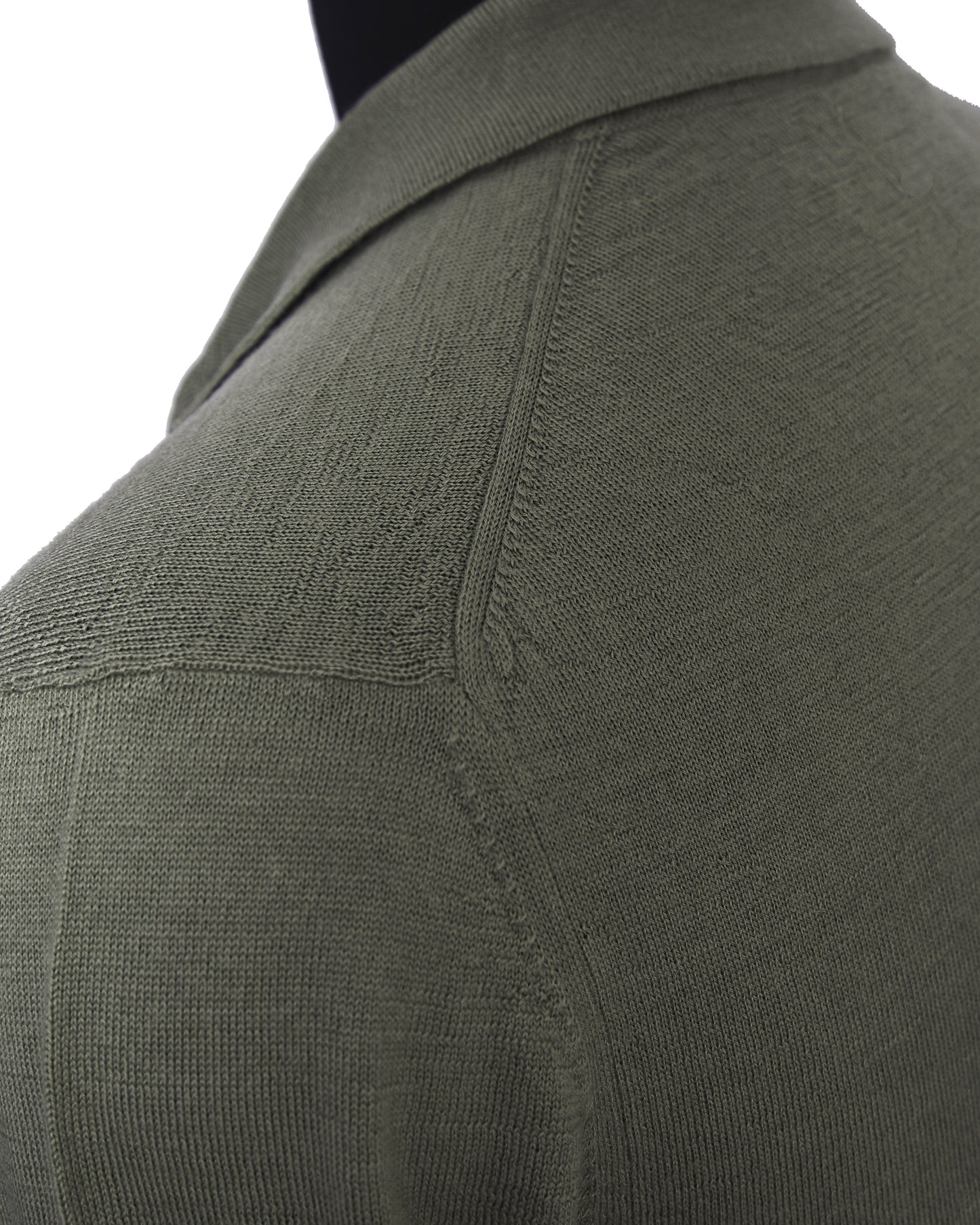 EZS Merino Wool Pale Olive Long Sleeve Polo