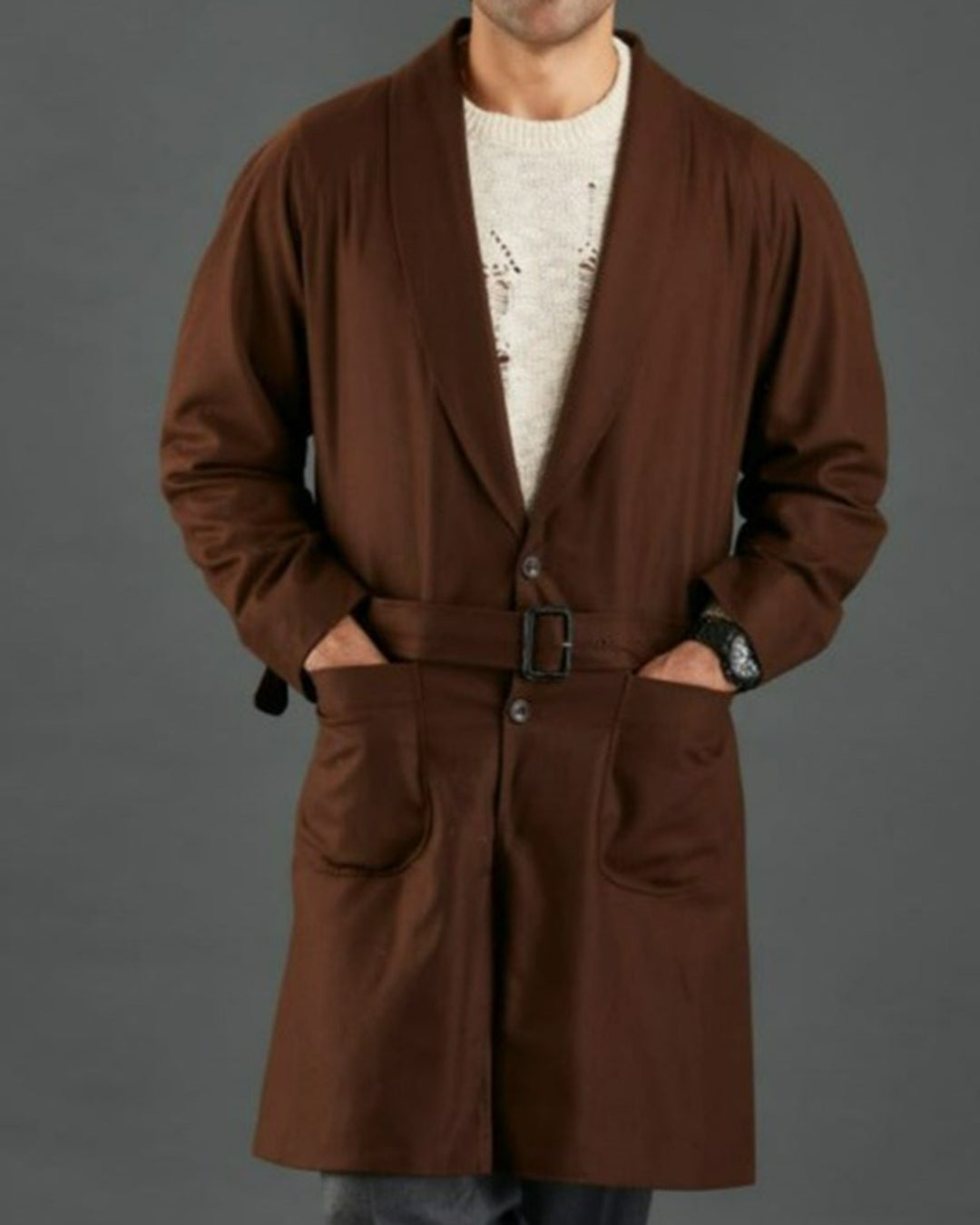 VBC Coffee Brown Flannel Over Coat – Luxire Custom Clothing