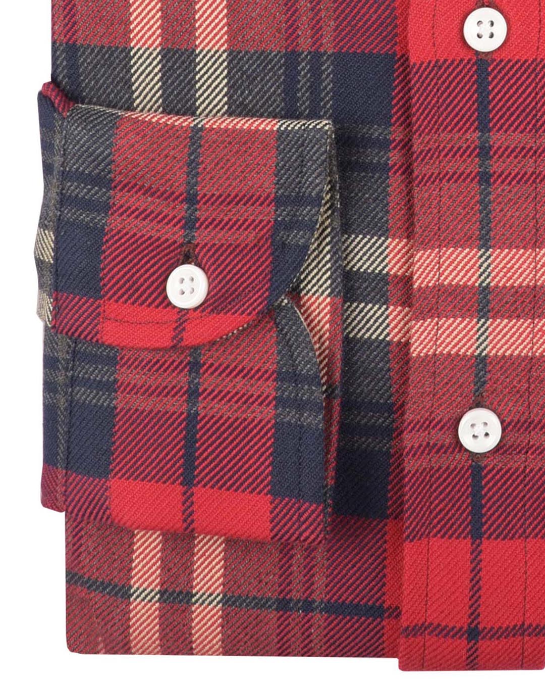 Red Navy Tartan Twill