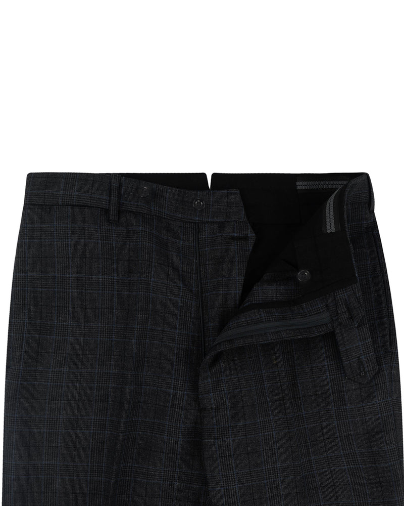 Minnis Fresco III Pants: Grey Blue Prince of Wales Checks