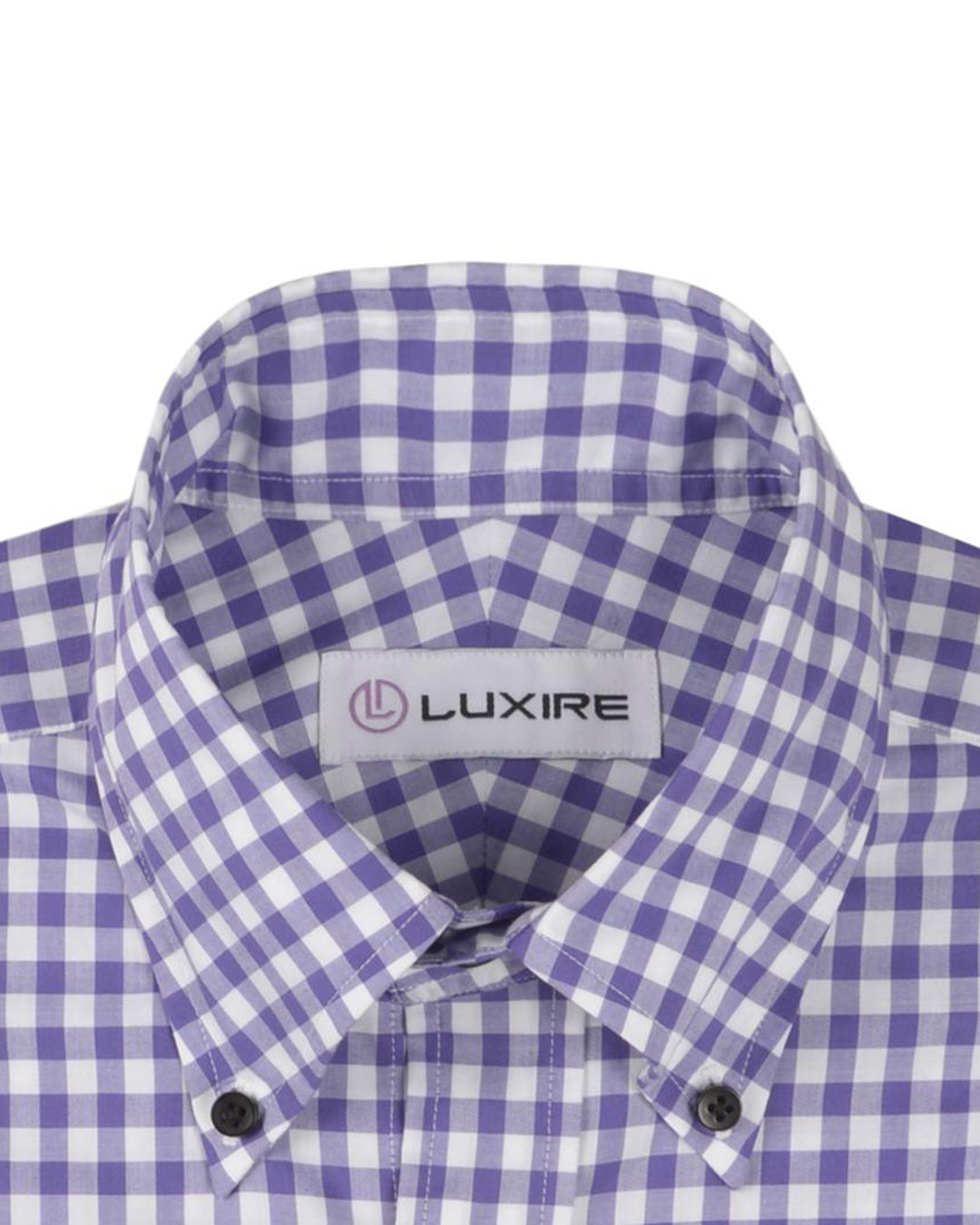 Broad purple Gingham Checks on White