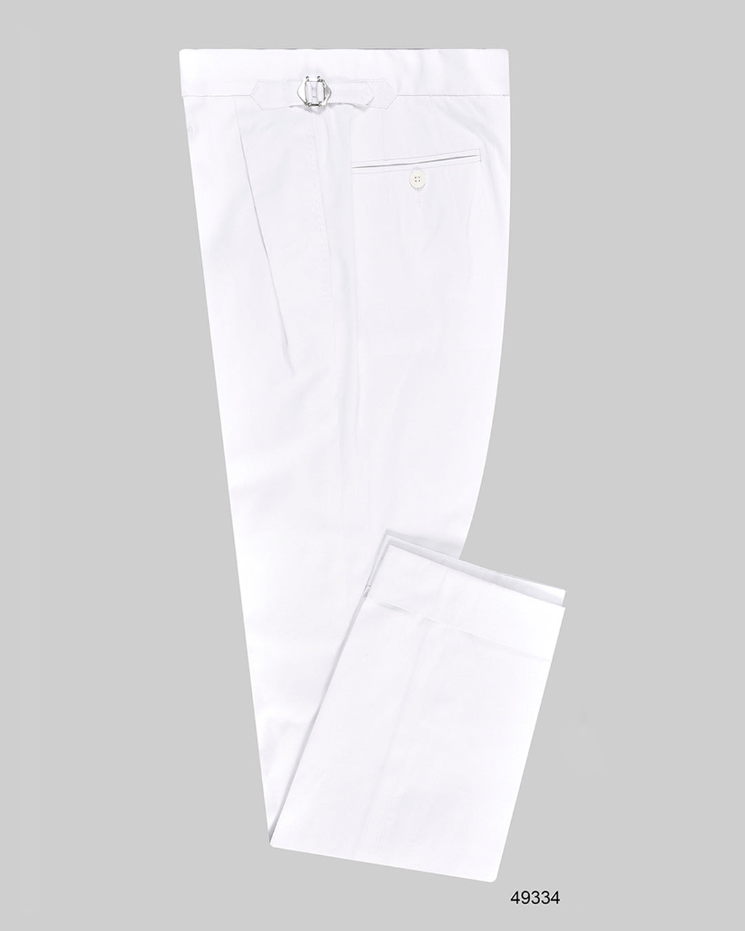 Pleated White Twill Pant – Luxire Custom Clothing