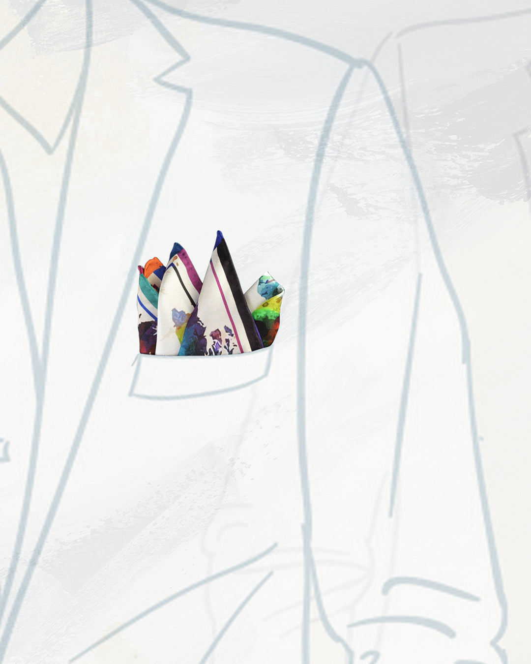 Pocket Square-Colored World