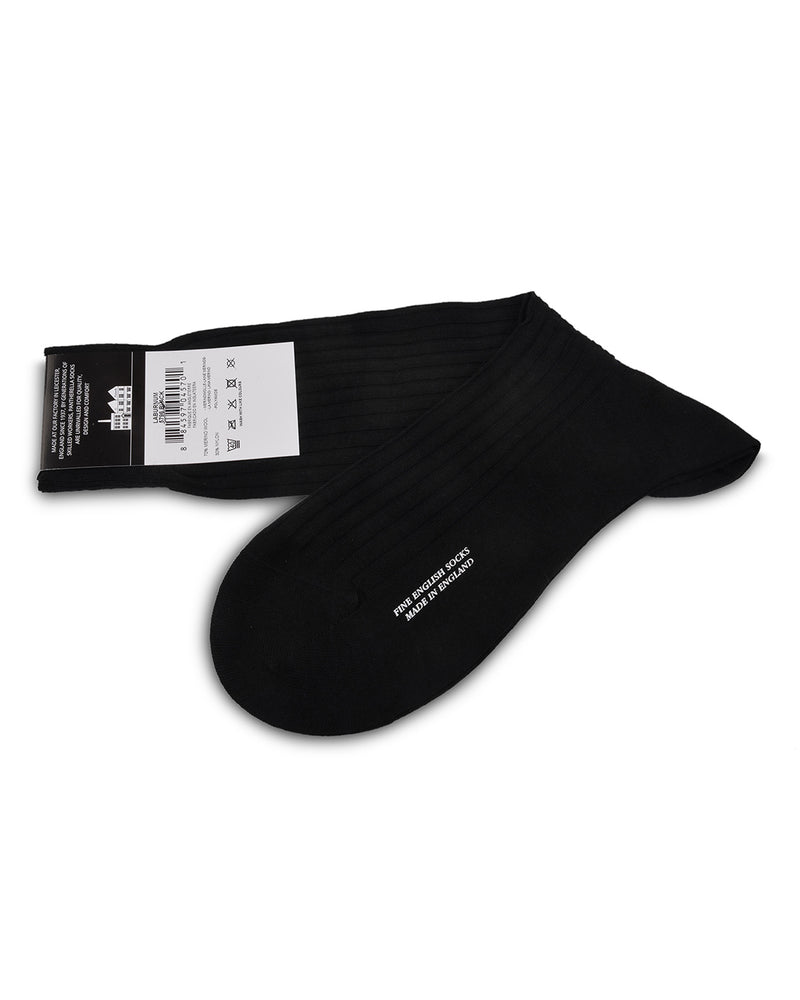 Pantherella LABURNUM Merino Rib - Black