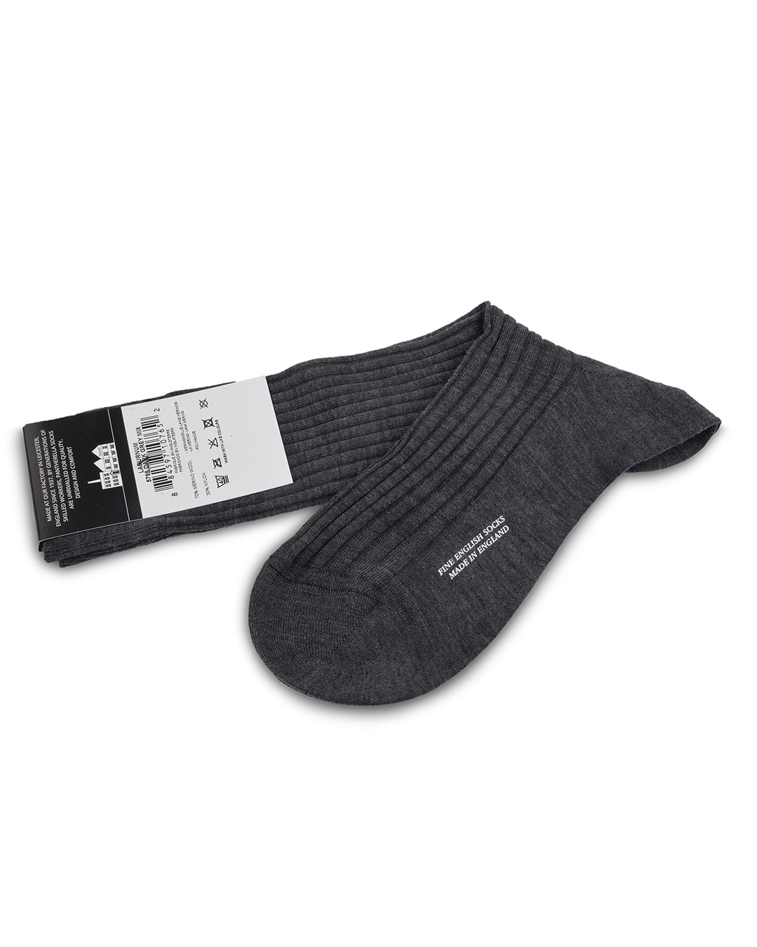 Pantherella LABURNUM Merino Rib - Dark Grey