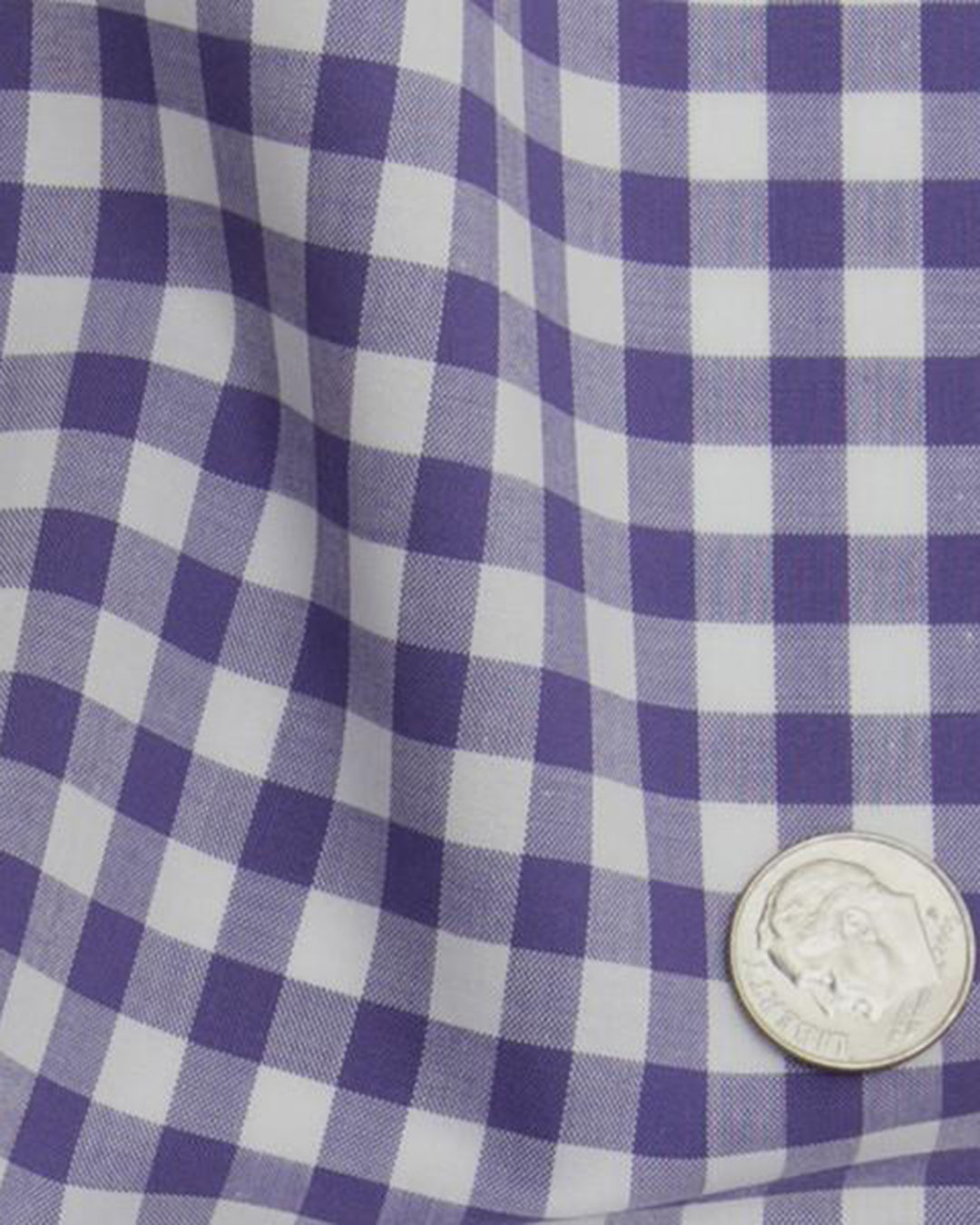 Broad purple Gingham Checks on White