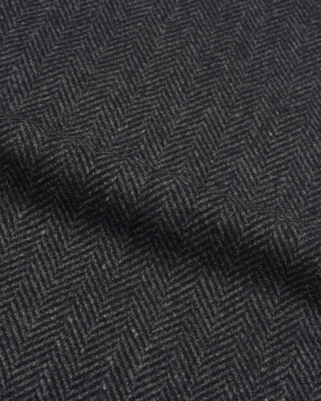EThomas Wool Cashmere: Dark Grey Herringbone