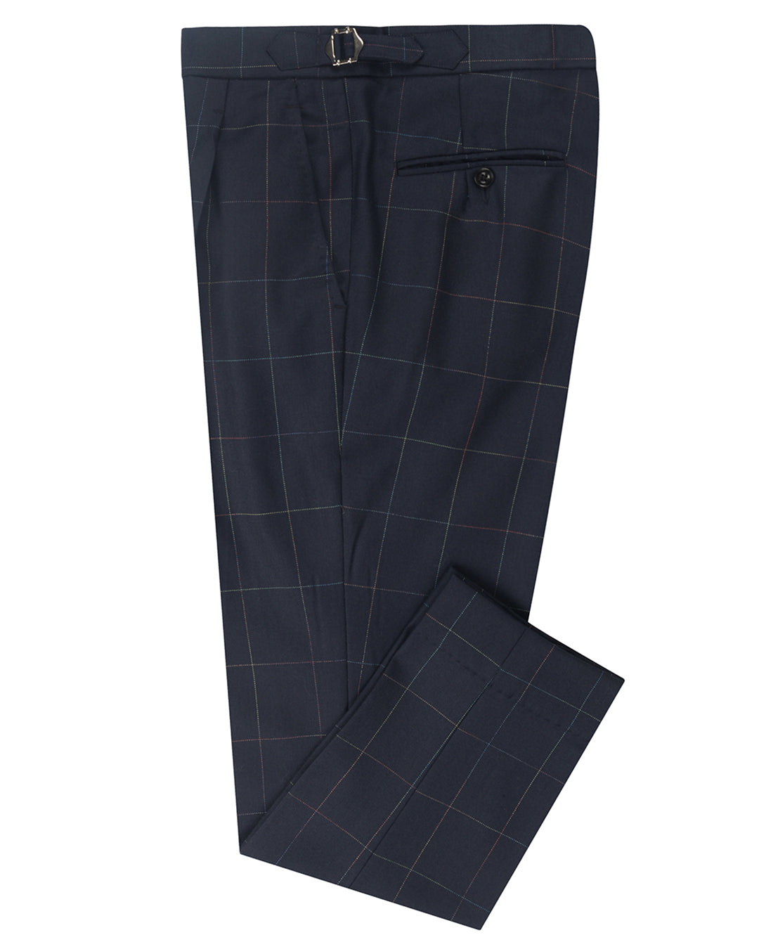 Dugdale Navy Windowpane Twill Pant