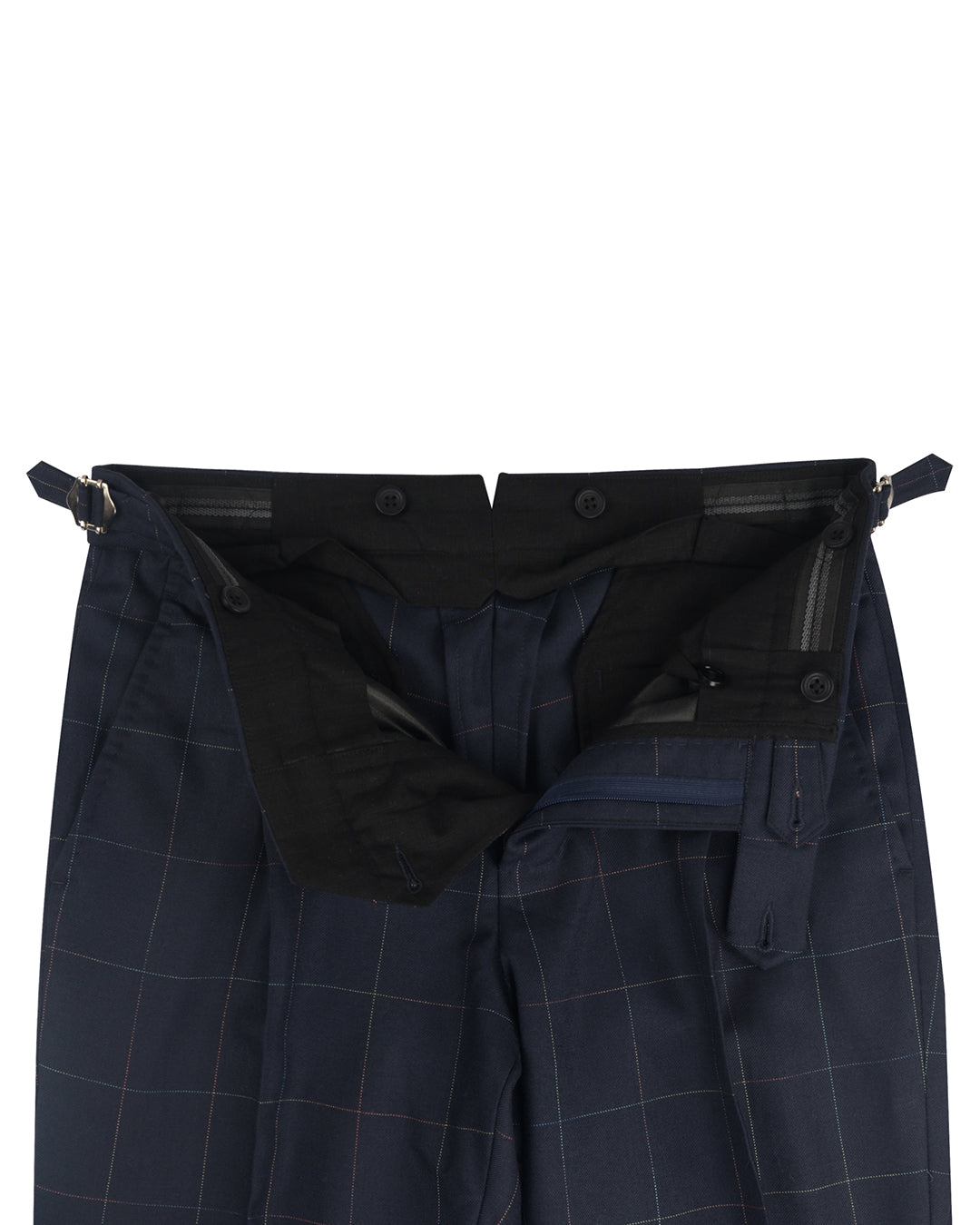 Dugdale Navy Windowpane Twill Pant