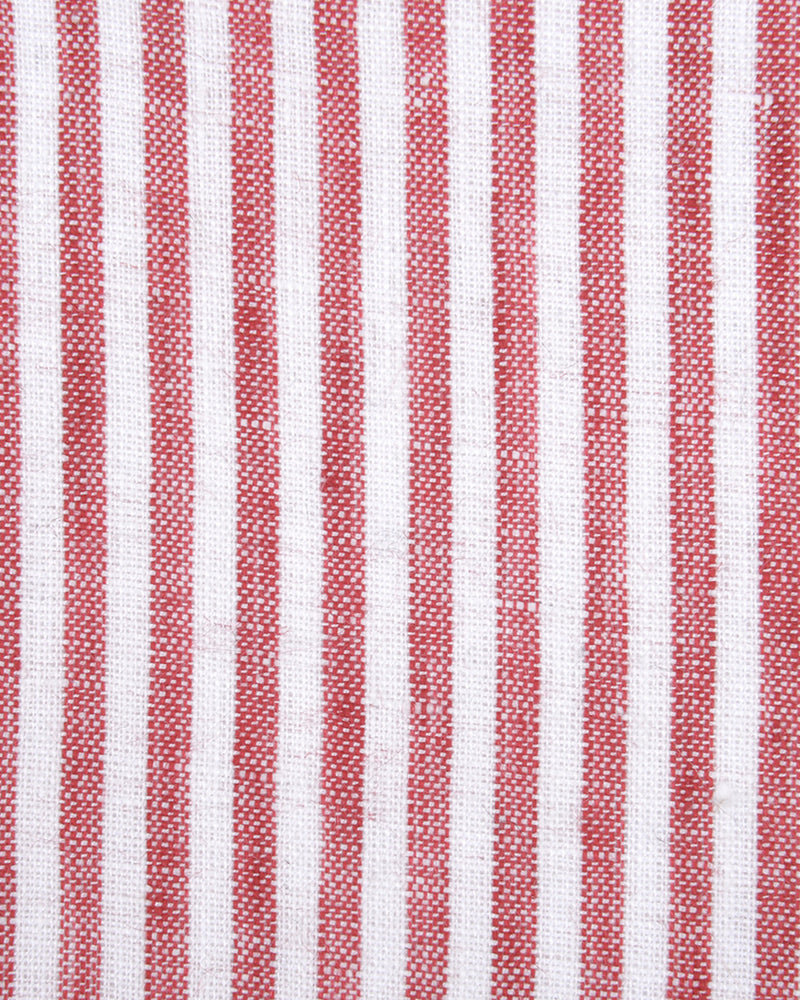 Linen: Red White Candy Stripes